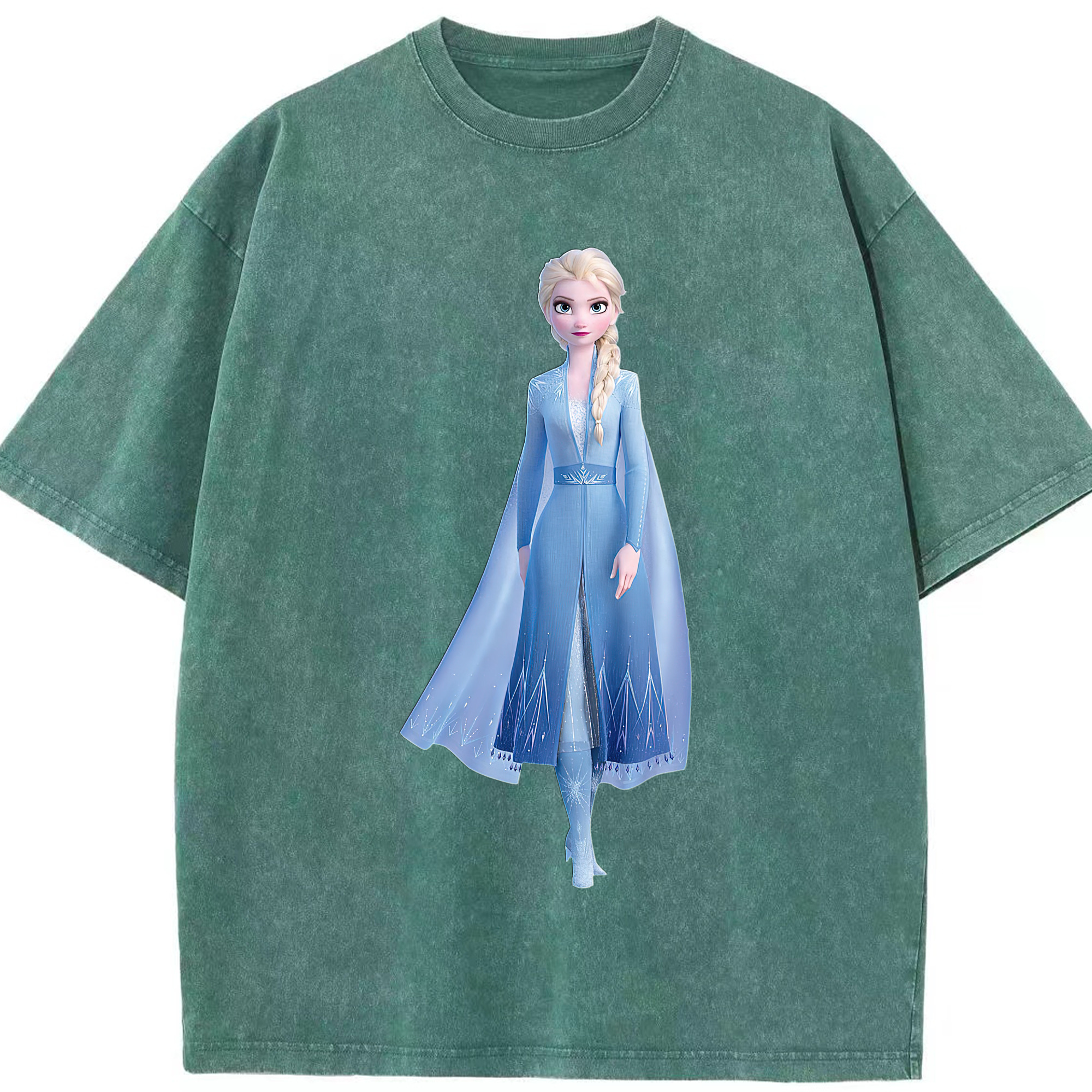 （画像用） アナと雪の女王 アンナ エルサ Frozen Anna Elsa 綿100% ヴィンテージ風 半袖Tシャツ（フロントプリント）